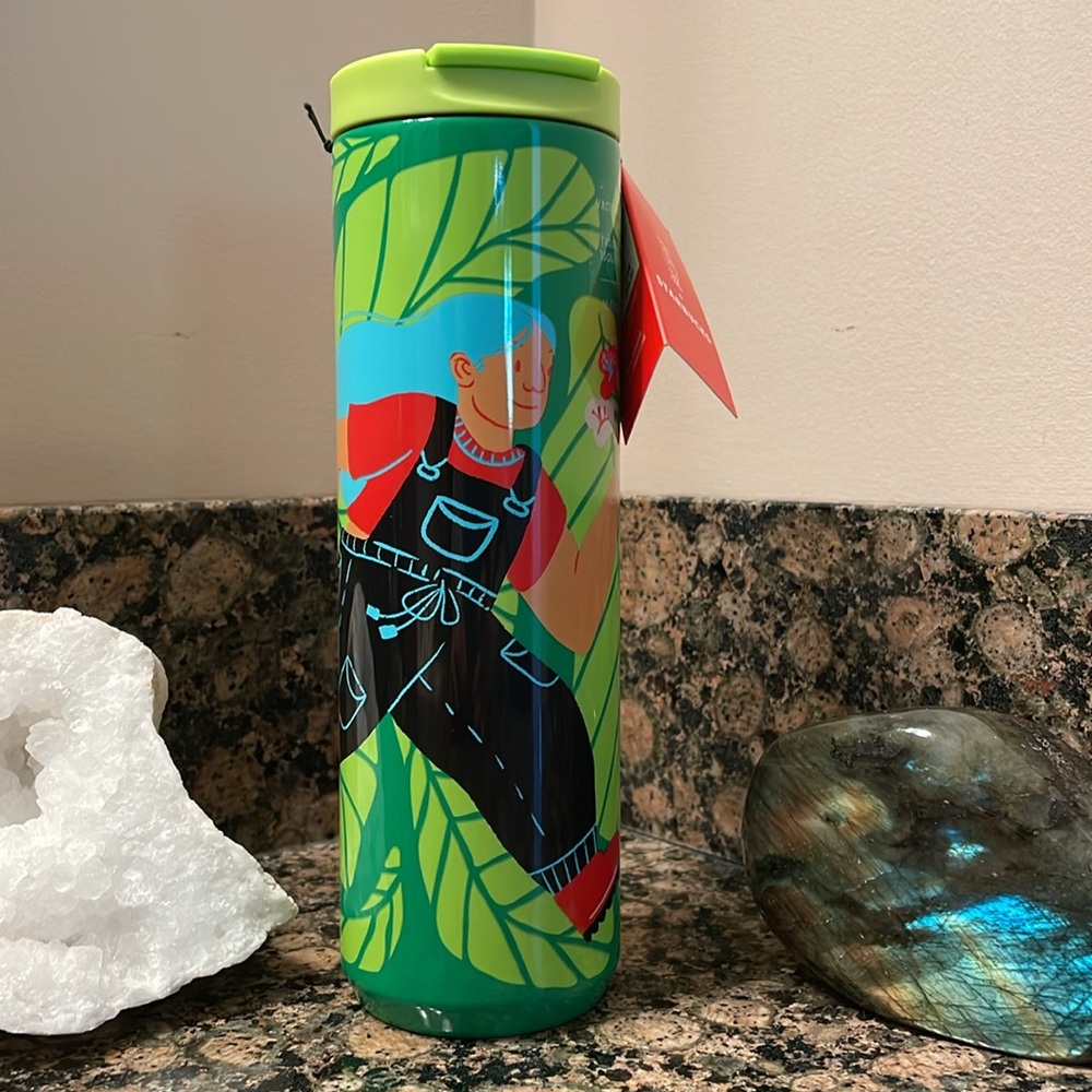 Starbucks Limited Edition Monyee Chau Artist 16oz Stainless Hot/Cold Tumbler NWT - Picture 3 of 11